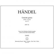 Händel, G. F.: Concerto grosso Op. 6/3 HWV 327 e-Moll – Partitur 