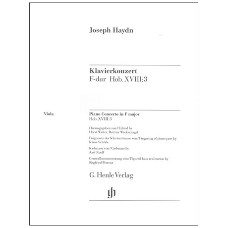 Haydn, J.: Klavierkonzert Hob. XVIII:3 F-Dur – Stimmen alto