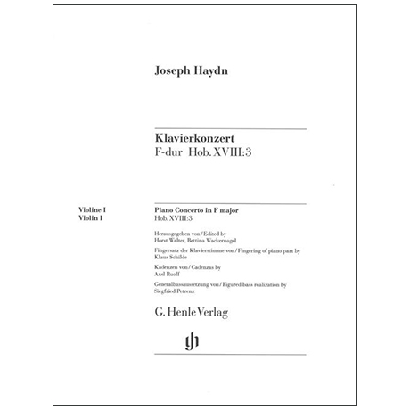 Haydn, J.: Klavierkonzert Hob. XVIII:3 F-Dur – Stimmen violon 1