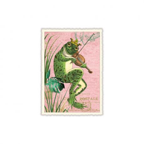 Carte postale «grenouille avec violon» 