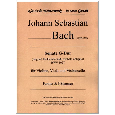 Bach, J. S.: Sonate G-Dur BWV 1027 