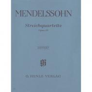 Mendelssohn Bartholdy, F.: Streichquartette D-Dur Op. 44/1, e-Moll Op. 44/2, Es-Dur Op. 44/3 Urtext 