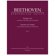 Beethoven, L. v.: Sonate für Klavier und Horn oder Violoncello  Op. 17 F-Dur 
