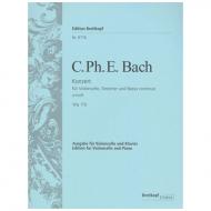Bach, C. P. E.: Violoncellokonzert Wq 170 a-Moll 