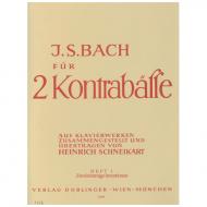 Bach, J. S.: Übungsmusik für 2 Kontrabässe Band 1 – Zweistimmige Inventionen 