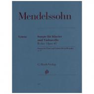 Mendelssohn Bartholdy, F.: Violoncellosonate Nr. 1 Op. 45 B-Dur 