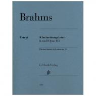 Brahms, J. : Klarinettenquintett Op. 115 h-Moll 