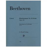 Beethoven, L. v.: Sonate pour piano n° 11 en Si bémol majeur op. 22 