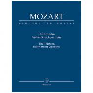 Mozart, W. A.: Die dreizehn frühen Streichquartette – Partitur 
