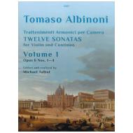 Albinoni, T.: 12 Sonatas For Violin And Continuo Vol. 1 ( Nr. 1-4 ) 