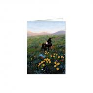 Carte double »Piano in a flower field« 