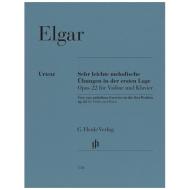 Elgar, E.: Sehr leichte melodische Übungen in der ersten Lage op. 22 