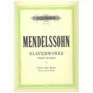 Mendelssohn Bartholdy, F.: Klavierwerke Band I: 48 Lieder ohne Worte 