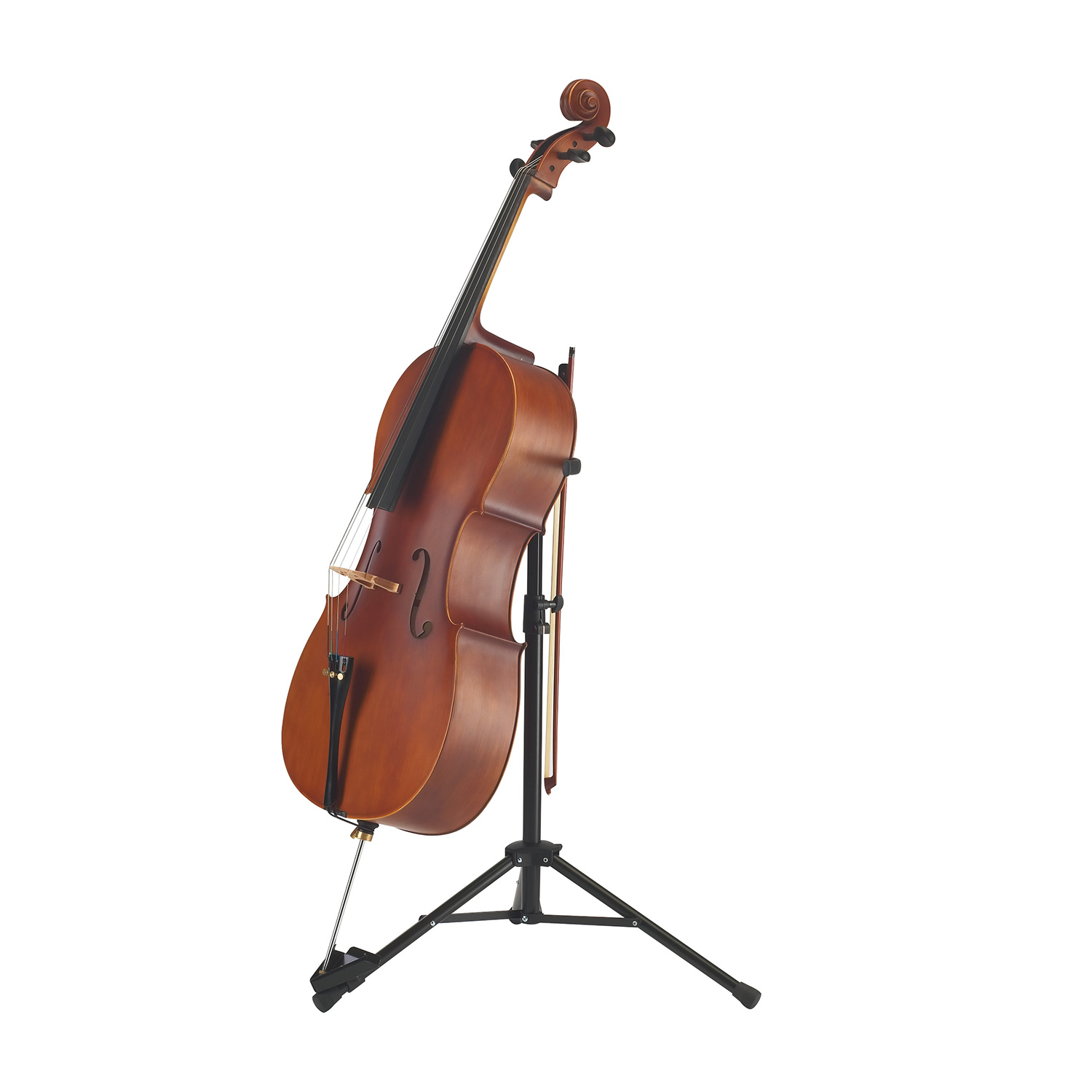 Stand pour violoncelle portable réglable en acier résistance en style A-  Noir-BEL62
